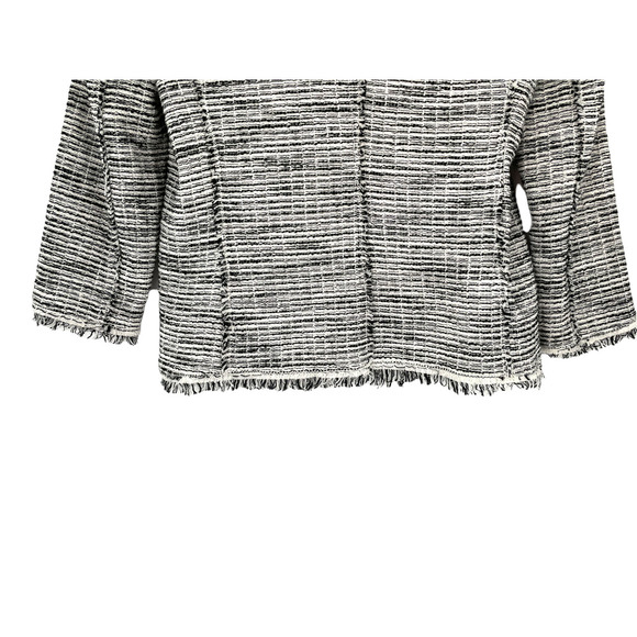 REBECCA TAYLOR  BOUCLE TWEED BLACK AND WHITE JACKET - Picture 7 of 9